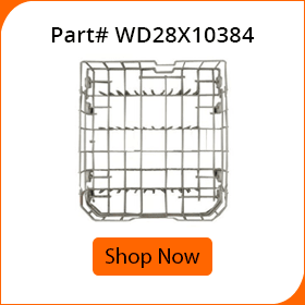 wd28x10384 part for ge diswasher lower dishrack assembly
