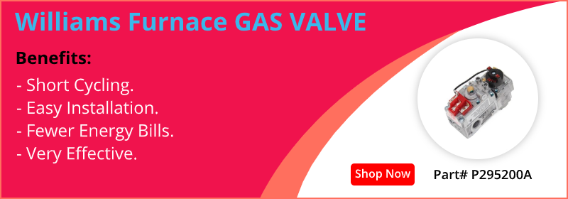 williams furnace gas valve part p295200a