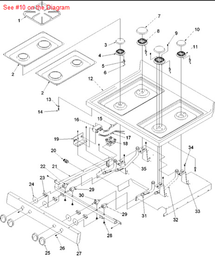 Picture of Amana BURNER CAP MED - Part# 31782602SY