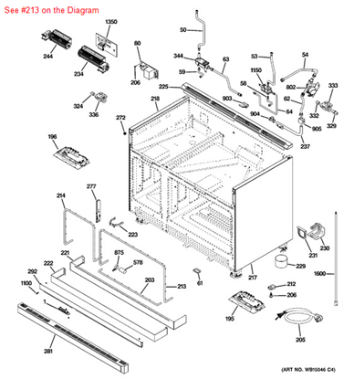 Picture of GE GASKET FRAME FRONT - Part# WB02K10195