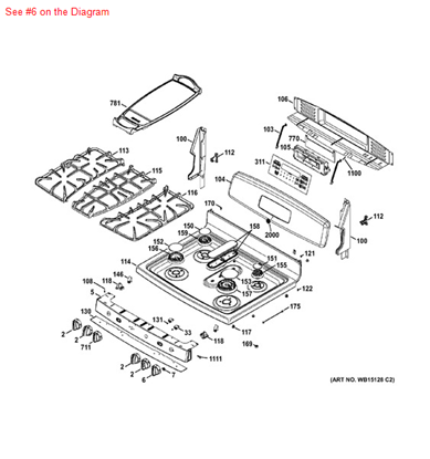 Picture of GE KNOB ASM - Part# WB03K10316