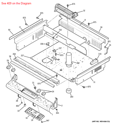 Picture of GE KNOB GAS VALVE (WH) - Part# WB03T10294