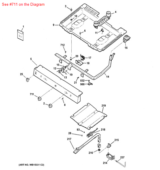 Picture of GE KNOB THERMOSTAT ASM - Part# WB03X21229