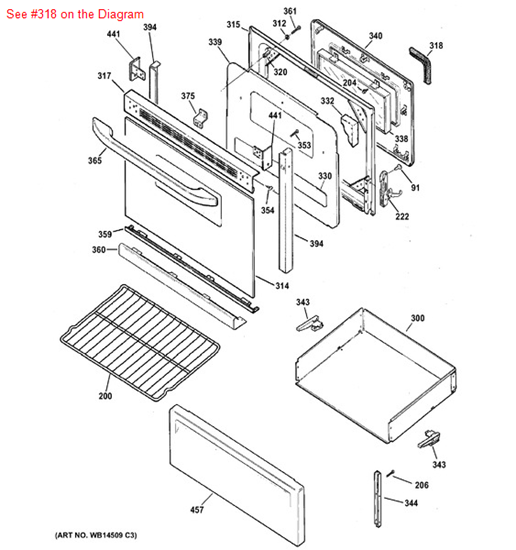 Picture of GE GASKET ASM. DOOR - Part# WB04K10013