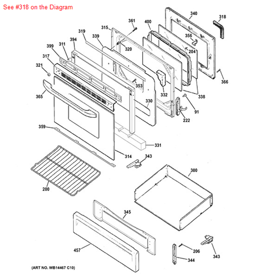 Picture of GE GASKET ASM DOOR - Part# WB04K10022