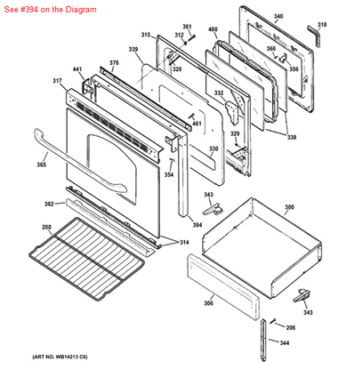 Picture of GE TRIM DOOR (W - Part# WB07K10104