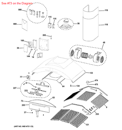 Picture of GE VISOR GLASS - Part# WB07X10007