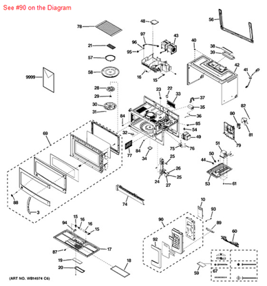 Picture of GE CONTROL PANEL ASM BQ - Part# WB07X11275