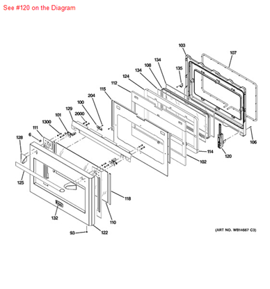 Picture of HINGE DOOR RT(48) - Part# WB10K10015