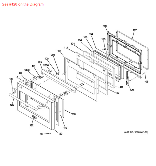 Picture of HINGE DOOR LT(48) - Part# WB10K10016