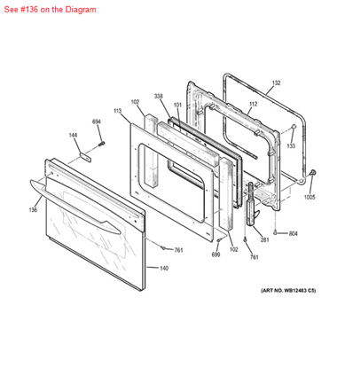 Picture of GE HANDLE PRF DRAWER (WH) - Part# WB15T10138