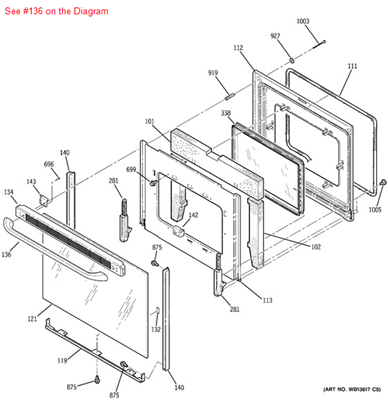 Picture of GE HANDLE (BK) - Part# WB15T10183