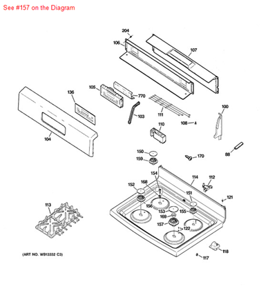 Picture of GE VISION BURNER 15K XL - Part# WB16K10044