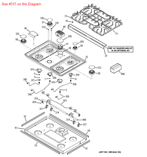 GE VALVE GAS LR Part WB19T10042 Appliance Parts PartsIPS