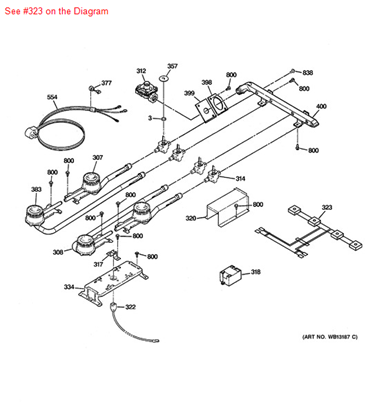 Picture of GE HARNESS SWITCH - Part# WB21K10028