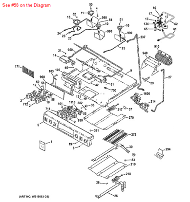 Picture of GE VALVE BURNER 270 - Part# WB21K10097