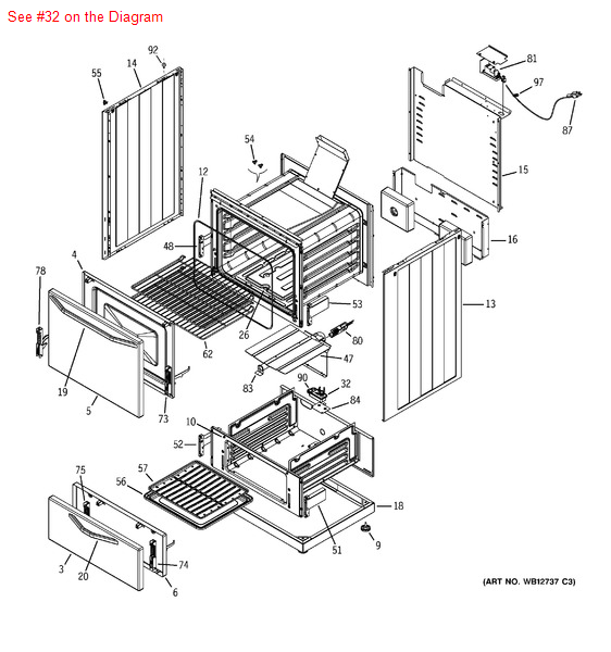 GE VALVE OVEN Part WB21X10096 Appliance Parts PartsIPS
