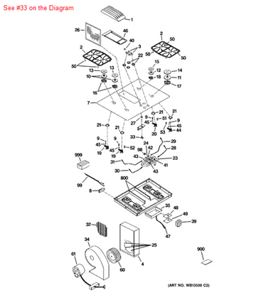 Picture of GE SW BLOWER 3 - Part# WB24X10055