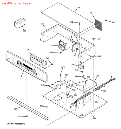 GE Part Number WB27T10434 CONTROL OVN (ERC3DD)