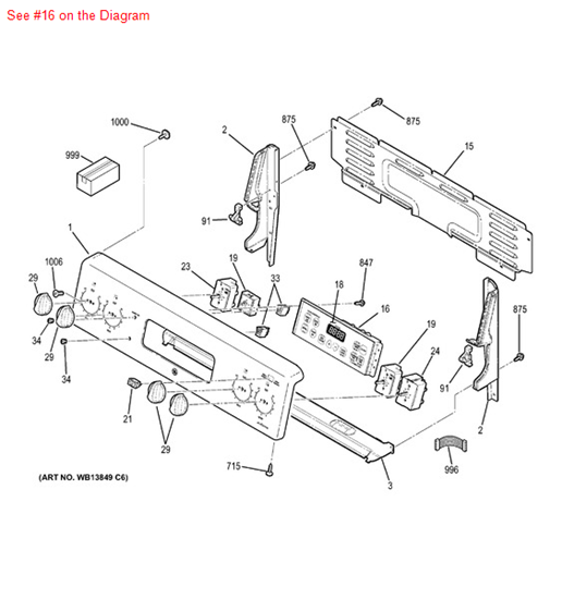 Picture of GE CONTROL OVEN TO9 (ELEC) - Part# WB27T11278