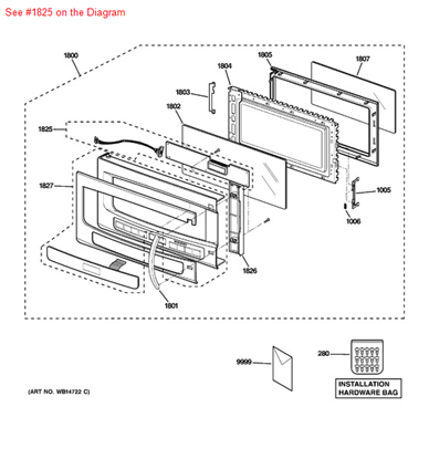 Picture of GE CONTROL DOOR - Part# WB27X11047