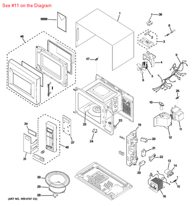 Picture of GE MAGETRON ASM - Part# WB27X11053