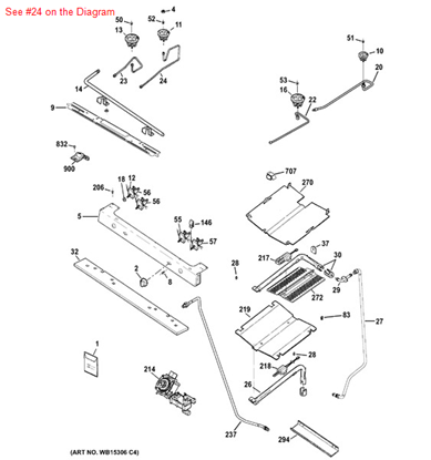 Picture of GE ORFICE HOLDER ASSM. - Part# WB28K10681