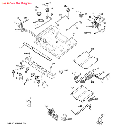 Picture of GE INJECT TOP BURNER ASM - Part# WB28K10784