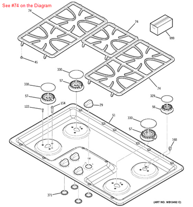 Picture of GE GRATE ASM-BL - Part# WB31T10051