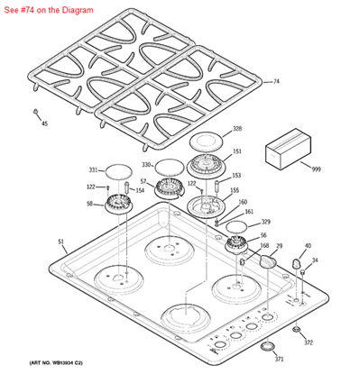 Picture of GE GRATE ASM - Part# WB31T10085