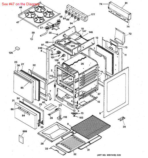 Picture of GE GRATE TOP BURNER - Part# WB32X5110