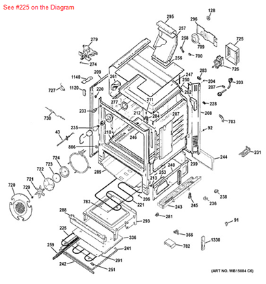 Picture of GE HEATING ELEMENT BOTTOM - Part# WB44K10015