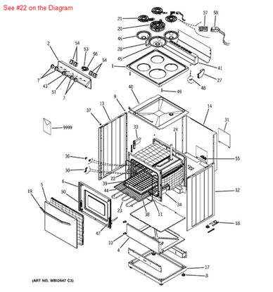 Picture of GE BROIL ELEMENT - Part# WB44X10027