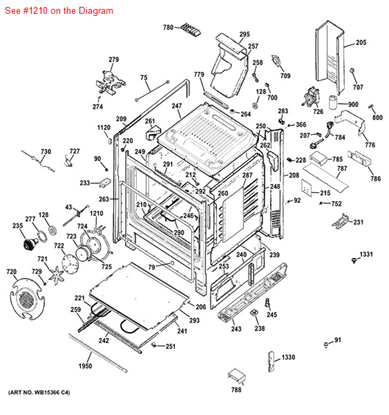 Picture of GE CONVECTION ELEMENT - Part# WB44X10051