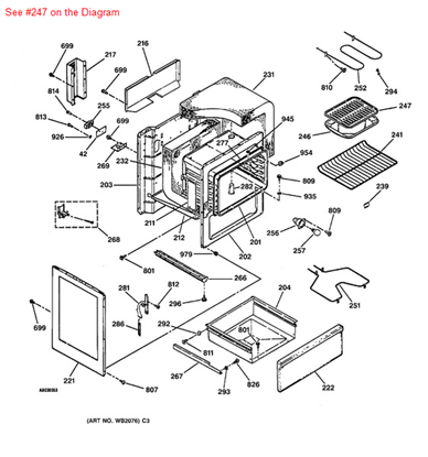 Picture of GE SWSN:WB48X10056 NS - Part# WB48T10001