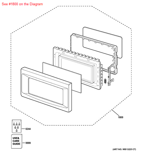 Picture of GE DOOR ASSEMBLY WH - Part# WB56X10765