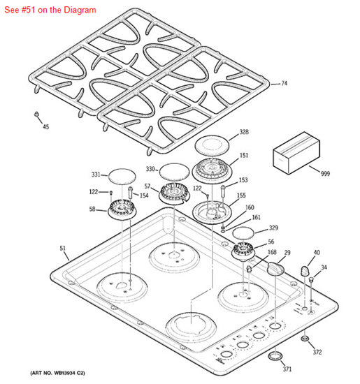 Picture of GE MAINTOP ASM - Part# WB62T10349