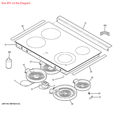 Picture of GE MAINTOP GLASS ASY - Part# WB62X25966