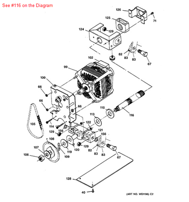 Picture of GE SCREW DRIVE - Part# WC22X5023