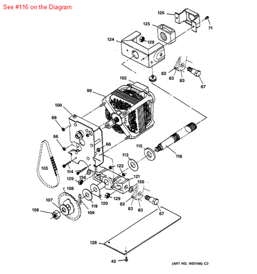 Picture of GE SCREW DRIVE - Part# WC22X5023