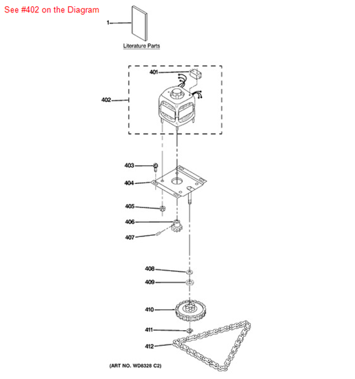 Picture of GE MOTOR&SW ASM - Part# WC36X5063