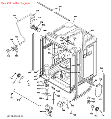 Picture of GE SPRING DOOR - Part# WD03X10019