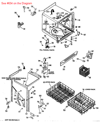 Picture of GE ROLLER&STUD - Part# WD12X5050