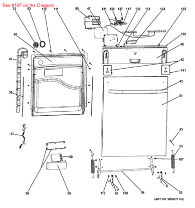 Picture of GE LATCH ASM - Part# WD13X10046