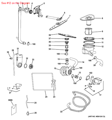 Picture of GE SUMP - Part# WD18X10027