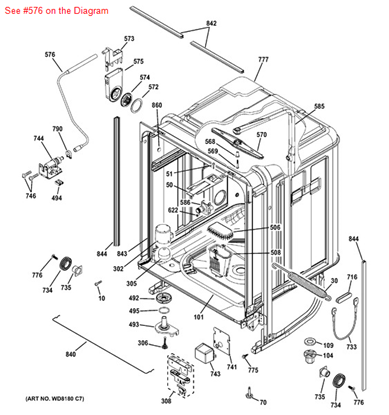 Picture of GE HOSE FILL ASM - Part# WD24X10036