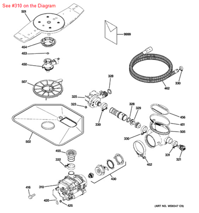 Picture of GE MECHANISM ASM - Part# WD26X10059