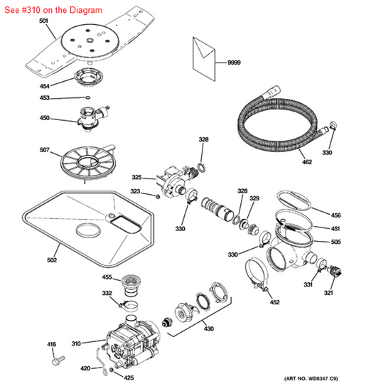 Picture of GE MECHANISM ASM - Part# WD26X10059
