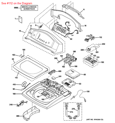 Picture of GE HARNESS PWB - Part# WH19X10055