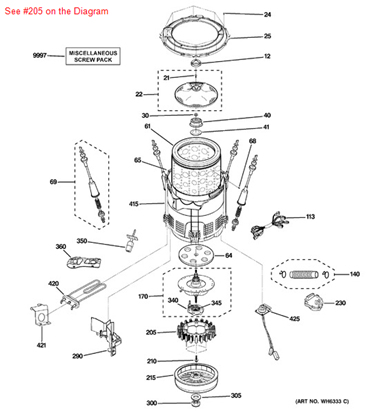 Picture of GE STATOR ASM - Part# WH39X10004